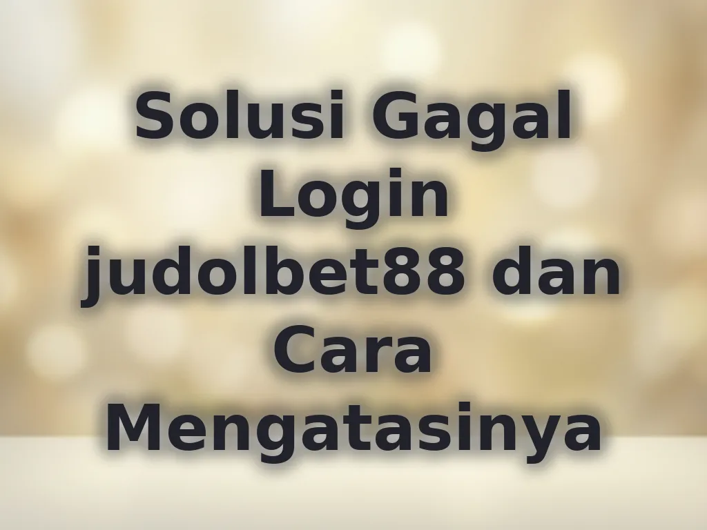 Solusi Gagal Login judolbet88 dan Cara Mengatasinya